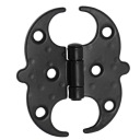 Ozdobný oceľový nábytkový pánt 60x55x1,5mm, matná čierna