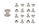 Kožené nity jednostranné strieborné 5x5 mm 100 ks