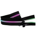 Páska na zips 5mm DÚHOVÁ ČIERNA + 2 zipsy 1m