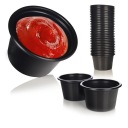 Čierna plastová nádoba na omáčky Omáčka/dip 80ml, 100ks