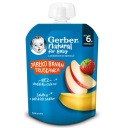 Ovocná pena Dezert pre deti Jablko Banán Jahoda 6m+ 80g Gerber