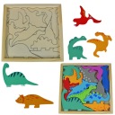 TANGRAM DREVENÉ PUZZLE DINOSAURS 12 KUSOV
