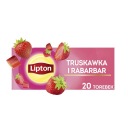 Lipton ovocný expresný čaj Jahoda a Rebarbora 20 sáčkov, 32g