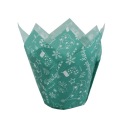 Tulipánové košíčky na muffiny Green Merry Christmas - 36 ks.
