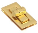 Zlaté zapínanie na otočnú kabelku, 39x22 mm