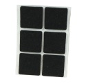 Plstené podložky pod nábytok, priemer 30x30, čierne, 6 KS.