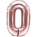 Fóliový balón číslo 0 ROSE GOLD narodeninové číslo ZERO dekorácia 40cm