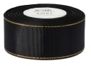Pevná grogrénová stuha s pruhmi ZLATÉ PRÚŽKY 38mm/18mb 12 farieb na výber