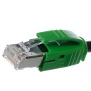 Zástrčka s krytom RJ45 6 6A FTP zelená Telegartner