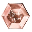 Papierové taniere na BRIDGE PARTY rose gold rose gold BRIDE 6 ks