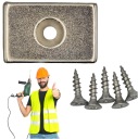 Neodymový tanierový magnet 30x20x5 N42 s kónickým otvorom 8/4 mm + 2x skrutka