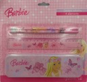 BARBIE ŠKOLSKÝ SET 4 POMÔCKY KRABIČKA NA CERÚŽKY A ceruzky