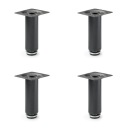 Okrúhle kovové nábytkové nohy V-10 cm, čierne