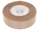 Ozdobná saténová stuha na svadobnú výzdobu 25mm 32mb cappuccino