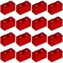 LEGO 3004 BRICK 1x2 červená NOVINKA (12g) 16 ks.