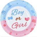 BOY alebo GIRL Baby Shower papierové taniere, 6 kusov, 18 cm