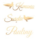 Zlaté sväté prijímanie Banner Holubice s menom, personalizácia dekorácie