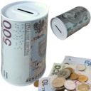 ZAUJÍMAVÁ KRABIČKA NA PRASIATKO, KOVOVÁ KONZERVIČKA, PENIAZE HODNOTY, NEOTVORENÉ