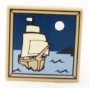 Potlač LEGO dlaždice plaviacej sa lode 2x2 3068pb0408