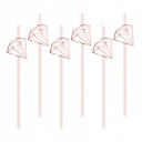 Slamky na pitie Drinks Diamonds Rose Gold Bachelorette Birthday Party 10pcs