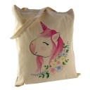 Bavlnená TAŠKA, potlač UNICORN, nákupná taška pre dievčatá