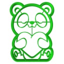 PREMIUM formička Vykrajovačka na perníčky VALENTÍN Srdiečko Panda so srdiečkom 8cm