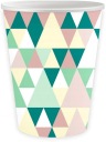 Poháre Papierové poháre s trojuholníkmi na teplé a studené nápoje 250 ml 6 ks.
