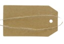 Visačky so šnúrkou 70 x 40 mm, 3 kusy, béžová