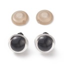 Oči pre hračky maskota so závitom a svorkou 10 párov 14 mm čierna priehľadná