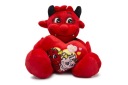 Valentínsky plyšový maskot čerta s červeným srdiečkom, 20 cm