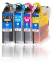 4x atrament pre Brother LC123 DCP-J132W DCP-J152W CHIP