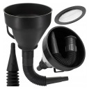 FLEXIBILNÝ plastový palivový lievik na benzín, vodu, ropu, ropu, VEĽKÝ so sitkom