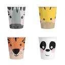 SAFARI MIX ANIMALS PAPIEROVÉ POHÁRKY, 4 ks