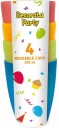 Poháre Plastové poháre Opakovane použiteľné farebné mixy Narodeninové 220 ml 4 ks.
