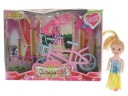 MINI BÁBIKA 9CM S BICYKLOM