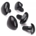 5x Bezpečnostný nos SVORKY pre hračky maskota ČIERNA 15x20 mm