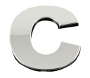 Nálepka Emblém Chrome 3D Číslo Písmeno Písmeno C