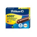 PELIKAN 4001 TP/6 krátke perá, HNEDÁ