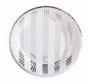 Papierové taniere STRIEBORNÉ PRUHY 18cm párty