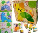 PUZZLE DREVENÉ BLOKY zvieracie puzzle 6v1