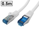 Cat.6A PIMF prepojovací kábel tienený RJ45-RJ45 1:1 Cu AWG26 biely 0,5m