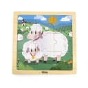 VIGA Handy Drevené puzzle s ovečkou 9 dielikov.