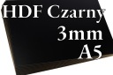10x HDF Black - 3mm - A5 210x148mm - rezanie laserom
