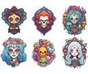 HALLOWEENSKÉ NÁLEPKY NA OKNO Dekorácia Mexický vzor 2, 6 ks
