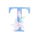 Opätovne použiteľné VYšívané kvety STICKER Letter T DIY