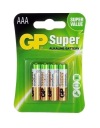 4x GP SUPER R3 AAA 1,5V E95 alkalická batéria