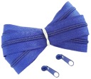Špirálový zips 3 mm modrý chrpa modrý zips 1 meter + 2 zipsy