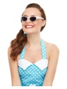 ROCK ROLOVÉ OKULIARE 50. A 60. ROKY PIN UP BIELY ZIRKÓN