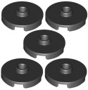 LEGO Flat Round 2x2 Spline Black 18674/6195325 x5