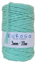 Macrame Cord Twisted Cotton Ecological Mint 20m 3mm
